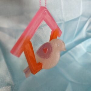 Oiseau délicat sur son perchoir - Fabrication artisanale unique