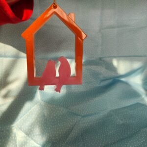 Couple d'oiseaux dans leur maison - Fabrication artisanale unique