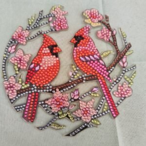 Suspension oiseaux Cardinal diamant painting