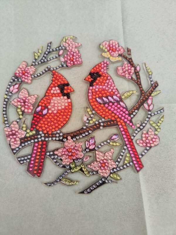Suspension oiseaux Cardinal diamant painting