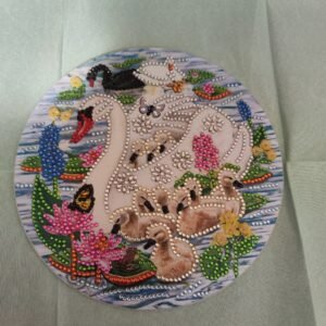 Famille de cygnes à suspendre diamant painting