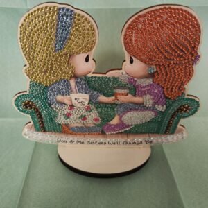 Soeurs dans canapé à poser diamant painting