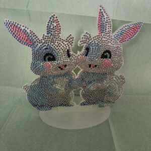 Couple de lapin à poser diamant painting