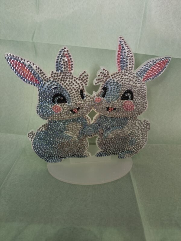 Couple de lapin à poser diamant painting