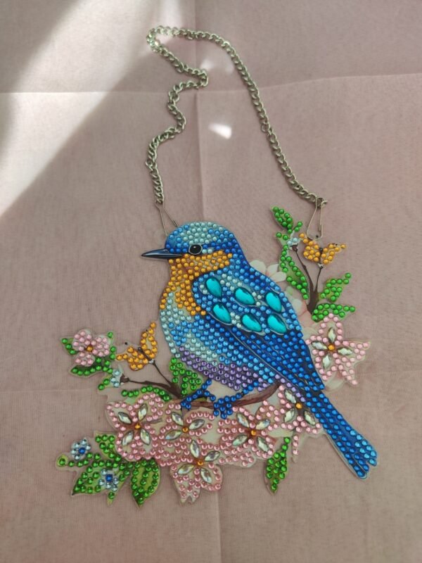 Oiseau bleu à suspendre diamant painting