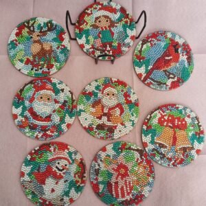 Sous-verres de Noël classiques diamant painting