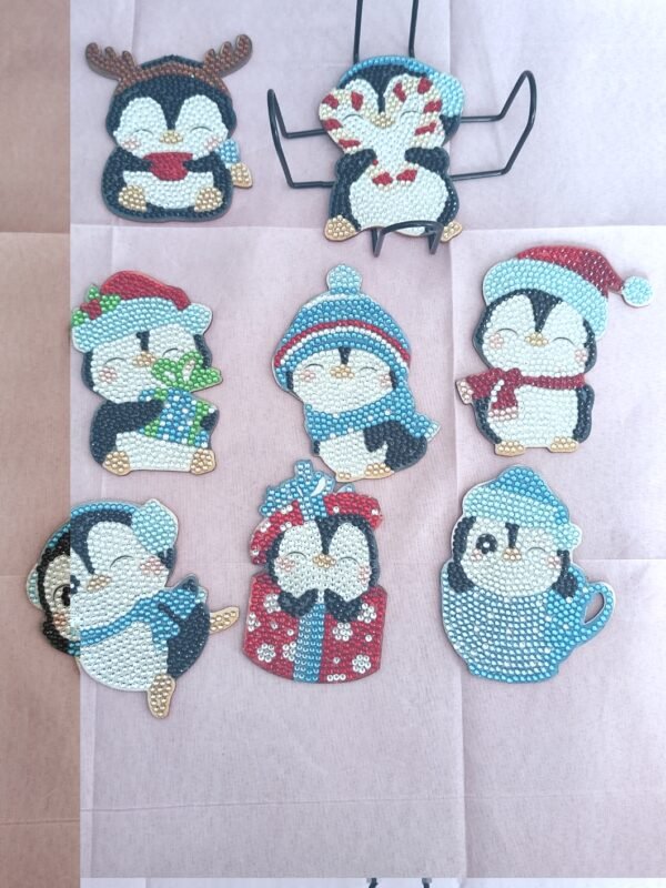 Sous-verres Pingouins diamant painting