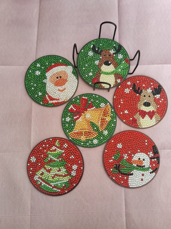 Sous-verres Noël diamant painting