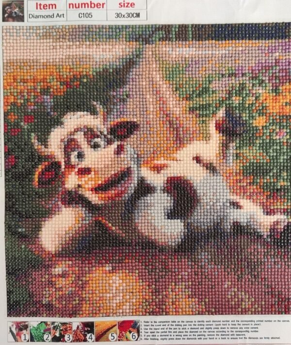 Vache décontractée - diamant painting