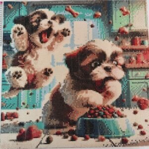 Chiens farceurs - Diamant painting