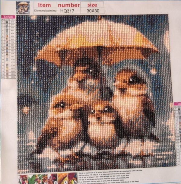 Famille d'oiseaux - diamant painting