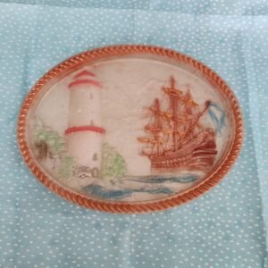 Tableau avec phare et voilier - Fabrication artisale en résine epoxy