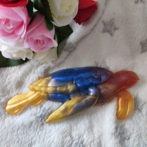 Tortue vue de profil - Fabrication artisanale unique en résine epoxy