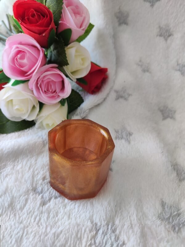 Pot plante grasse hexagonal - Fabrication artisanale unique en résine epoxy