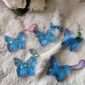 Porte clé papillon - Fabrication artisanale unique en résine