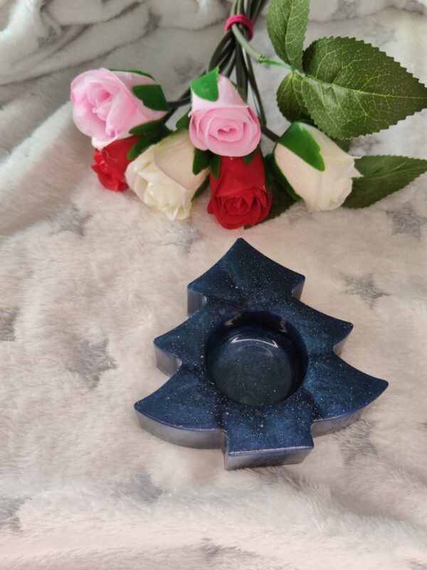 Bougeoir sapin bougie led - Fabrication artisanale unique en résine epoxy