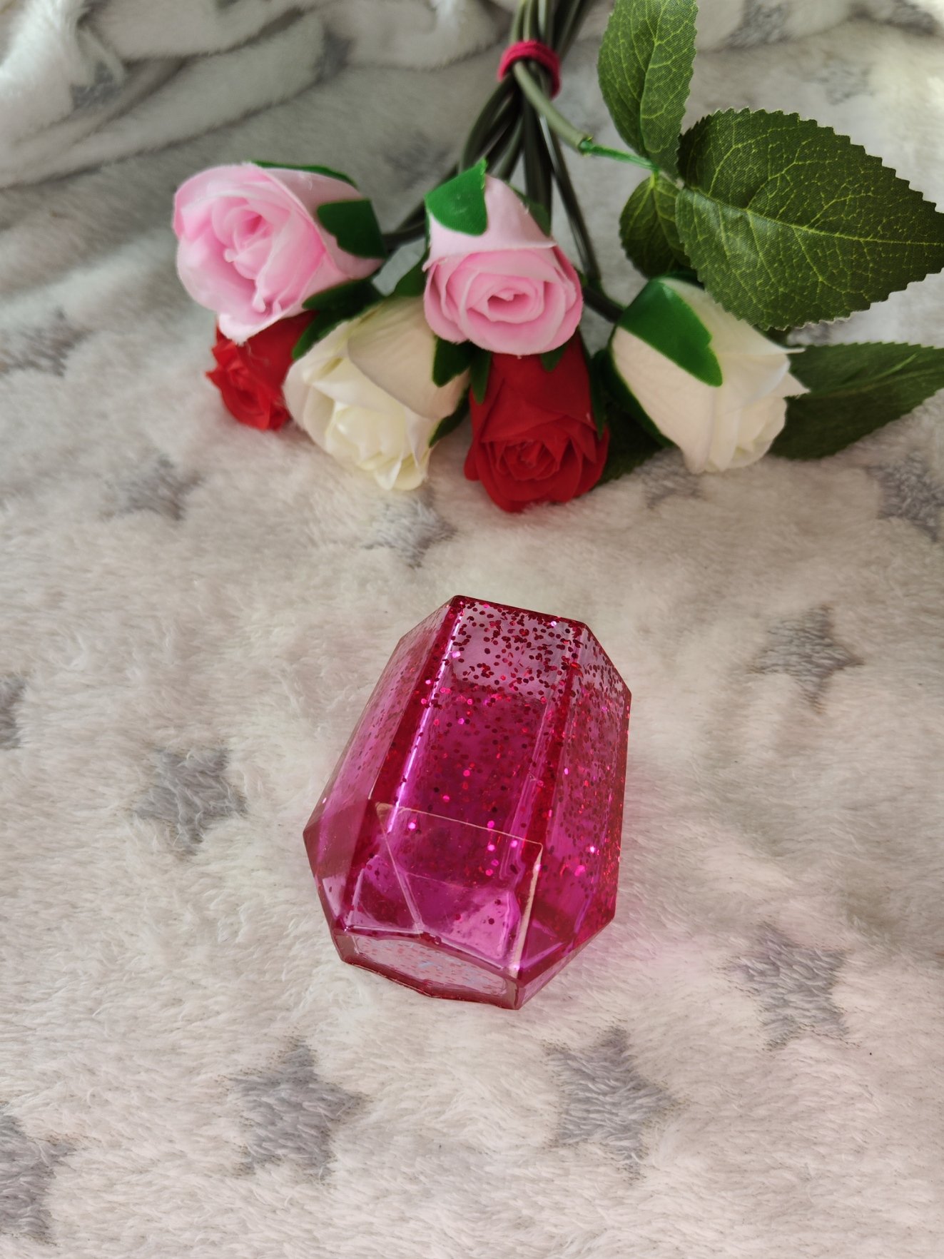 Pot à pinceaux de maquillage - Fabrication artisanale unique en résine epoxy