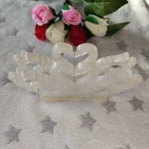 Porte serviettes cygnes blancs - Fabrication artisanale unique en résine epoxy