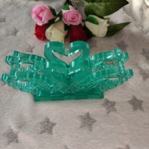 Porte serviettes cygnes verts - Fabrication artisanale unique en résine epoxy