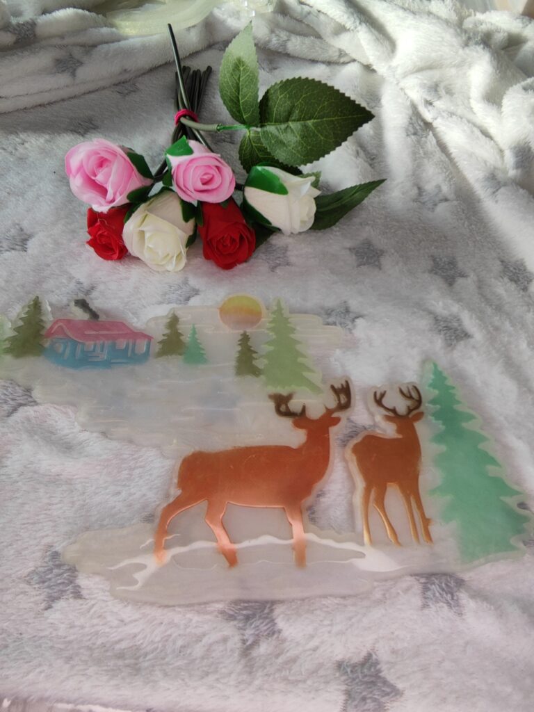 Paysage dans la neige - Fabrication artisanale unique en résine epoxy