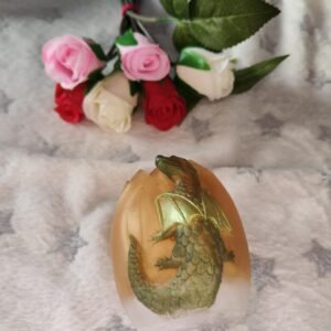 Pot à crayons avec dragon - Fabrication artisanale unique en résine epoxy