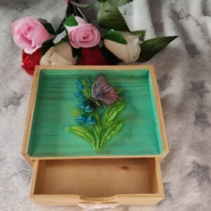 Coffret papillon avec tiroir - Objet unique