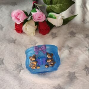 Pot oursons avec cadeau - Fabrication artisanale unique en résine epoxy
