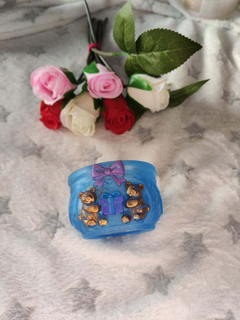 Pot oursons avec cadeau - Fabrication artisanale unique en résine epoxy