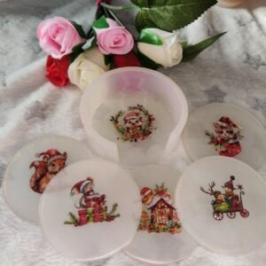 Sous-verres avec support - Fabrication artisanale unique en résine epoxy