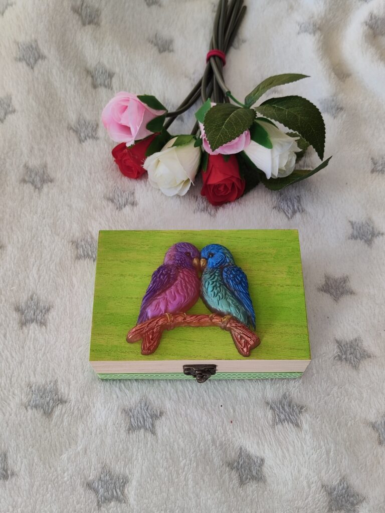 Coffret couple perruches - Objet unique