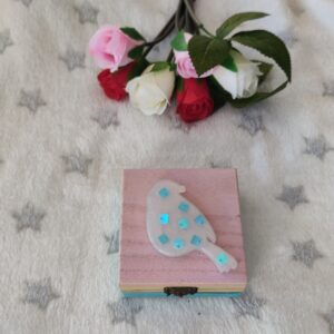 Coffret oiseau pailleté - Objet unique
