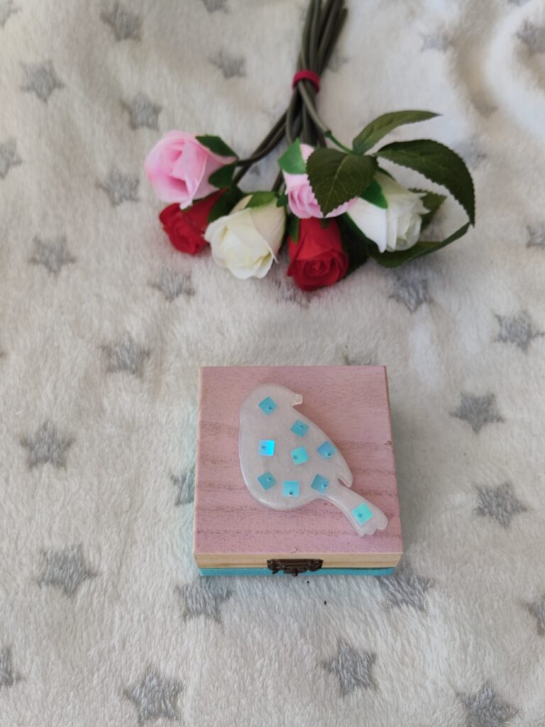 Coffret oiseau pailleté - Objet unique
