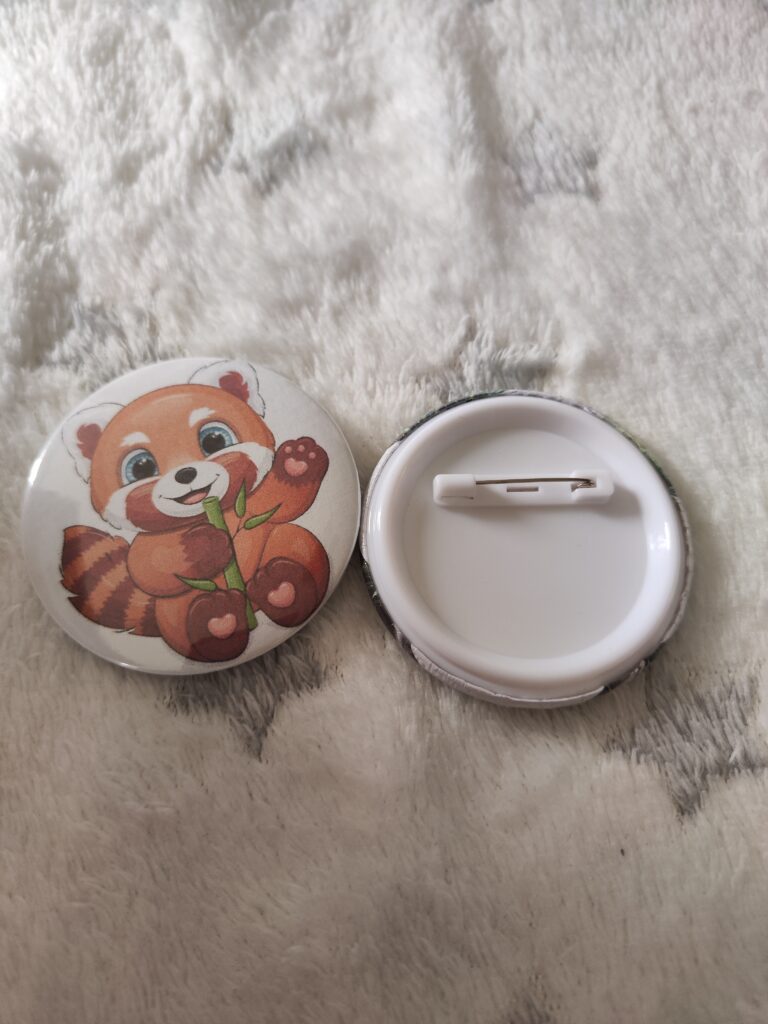 Badge panda roux 58mm