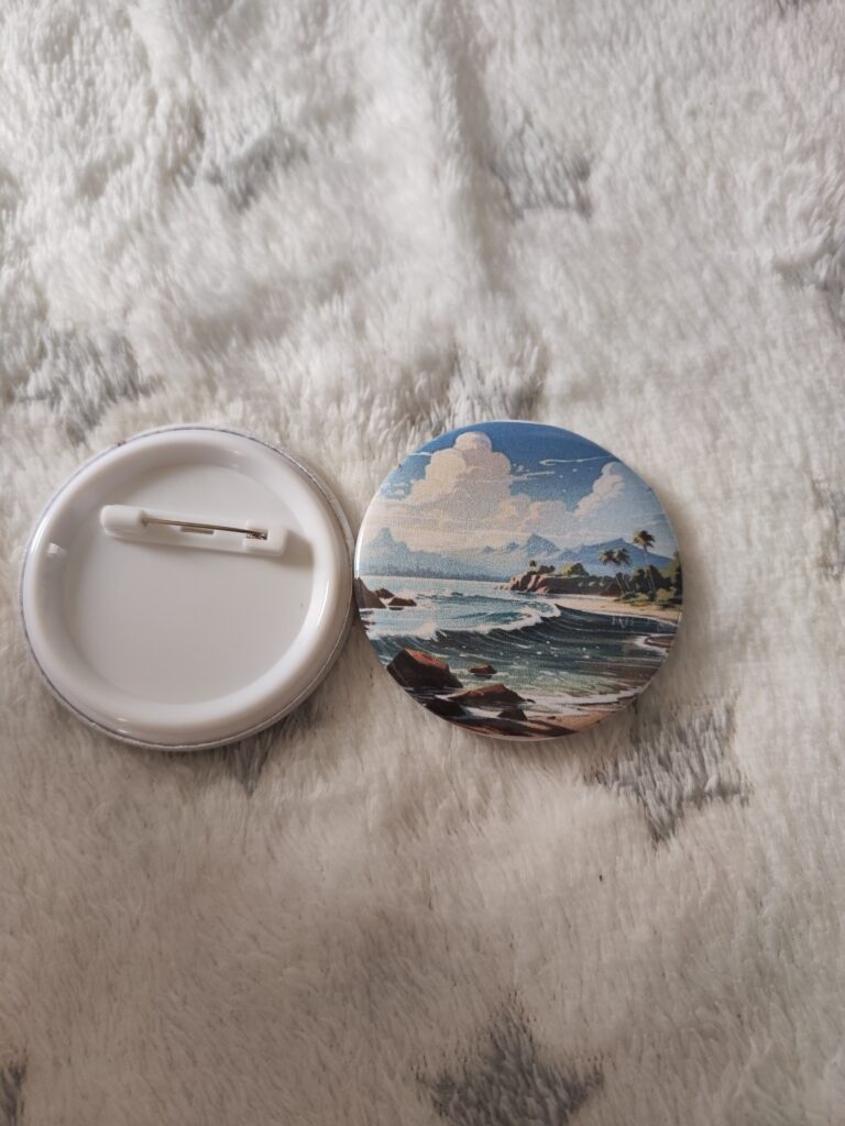 Badge paysage de bord de mer 58mm